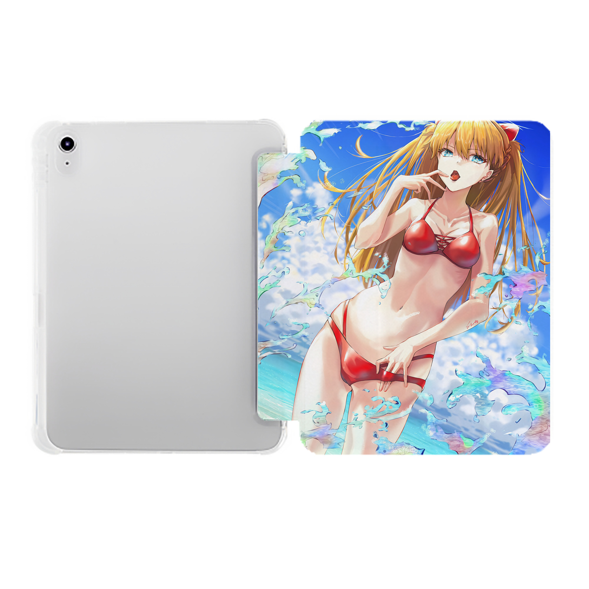 （画像用） EVA 新世紀エヴァンゲリオン IPad ケース ペン収納付き 三つ折りスタンド PUレザー×シリコン 対応機種9.5/10.5/10.9インチ